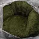 MAXYOYO Giant Bean Bag Chair, Oversized Bean Bag Couch for Adults and Kids, Faux Fur Shell-Shaped Large Chair with Filler, Stuffed Big Accent Sofa Floor Sofa for Gaming, Reading, Green