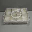 Patent Design Ribbed Snackle Box Container Snack Container Divided Serving Tray with Lid and Handle, 8 Divider Portable Snacklebox for Travel Beach for Charcuterie Veggie Fruit Candy,1 Pack (White)