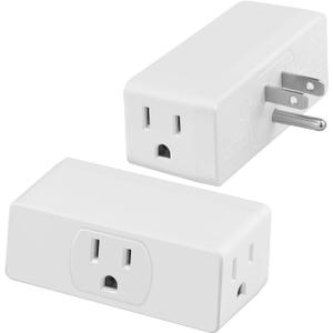 Multi Plug Wall Outlet 2pack, Multiple Outlet Splitter, 3-Plug Wall Adapter, MultiPlug Outlet Extender, Multiple Plugs in One Outlet, Cruise Essentials, Electrical Wall Outlet Splitter