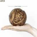 AELS 4" Vintage Decorative Balls Orbs, Set of 3 Decorative Spheres for Bowls and Trays, Antique Dining Table Centerpieces, Home Decor for Living Rooms, Dining Room, Coffee Table, Bronze Gold