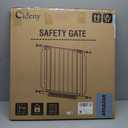 29"-40" Baby Gate for Stairs, Auto Close Stroller Friendly Dog Gate Indoor for Doorways, Pressure Mounted Baby Gate, Easy Walk Through Gate for Children & Pets, Brown (29-40"Wide, 28"Tall)