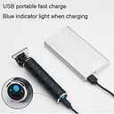 SiMbae Black,Professional Men's Hair Clipper Beard Razor T Type Cordless USB Electric Waterproof Hairdressing Tool Full Metal Body Holiday Gift