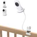 Baby Monitor Clip Mount Compatible with VTech VM819, Advanced HQ Max, Baby Camera Mount Holder with 15.8 inches Silicone Surface Gooseneck Arm for Vtech Monitor Crib Use, Without Tools