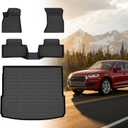 Floor Mats for Audi Q5 & SQ5 2018 2019 2020 2021 2022 2023 2024 2025, TPE 2020 Q5 Floor Mats 1st & 2nd Row & Cargo Liner,Waterproof Summer Winter Non-Slip Floor Liners Car Accessories