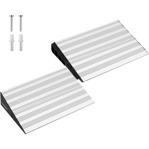 LIEKUMM 2 Inch Rise Aluminum Ramp, 4400lbs Capacity Door Threshold Ramp, Entrance Ramps for House, Suitable for Garage StepsRelatively Low Wheelchair Ramps, Silver LIEKUMM 2 Inch Rise Aluminum Ramp, 4400lbs Capacity Door Threshold Ramp, Entrance Ramps for House, Suitable for Garage StepsRelatively Low Wheelchair Ramps, Silver