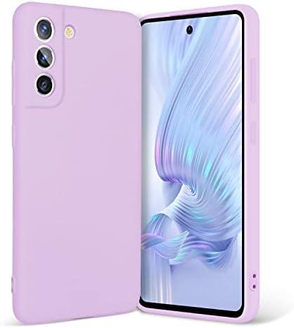 Boaixiaen for Galaxy S21 FE Case, Liquid Silicone Slim Soft TPU Fit Full Body Protection Shockproof Phone Cover for Galaxy S21 FE 6.4" 2022 (Purple)