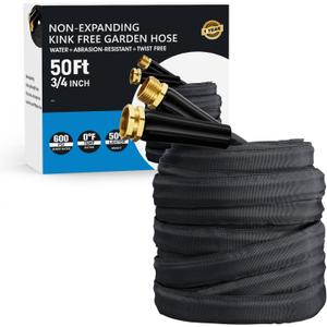 2025 Upgraded Non-Expanding Garden Hose, Lightweight, Flexible Ultra-Light Water Hose, Burst-Resistant, Lead-Free, Anti-Kink, High-Pressure (50 FT)