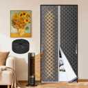 Upgrade Magnetic Insulated Door CurtainThermal Door Cover for Winter Made of Graphene and Cotton Fill Fit 36x82inch Door Screen Door Itself Size 38x84inch Curtains, Insulated Door Curtain for Doors