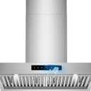 30 inch Range Hood Wall Mount, 1200 CFM with 4-Speed Gesture Sensing & Touch Control, Stainless Steel Ducted Kitchen Stove Vent Hoods with 2 LED Lights, Time Setting, Dishwasher-Safe Baffle Filters