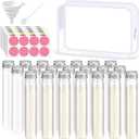 33 Pcs Protein Powder Travel Container Set 21 Pcs 50ml Reusable Powder Supplement Plastic Tubes and Portable Travel Organizer Zip up Bags Funnels Spoon and Labels for Workout Fitness