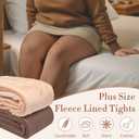 Justay 1 Pair Plus Size Fleece Lined Tights Women Winter Warm Thick Pantyhose Fake Translucent Thermal Leggings for Gifts, Size 3X-Large-4X-Large