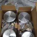 Chafing Dish Buffet Set 4 Pack, 5QT Gold Round Chafing Dishes for Buffet, High Grade Chafers and Buffet Warmers Sets with Glass Lid, Rolled-Edge Food Warmers for Parties, Weddings, Catering