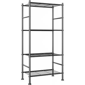 Abiglifty Storage Shelves, 4-Tier Wire Shelving, Metal Shelving with Adjustable Leveling Feet, Garage Storage for Bathroom, Closet, Kitchen