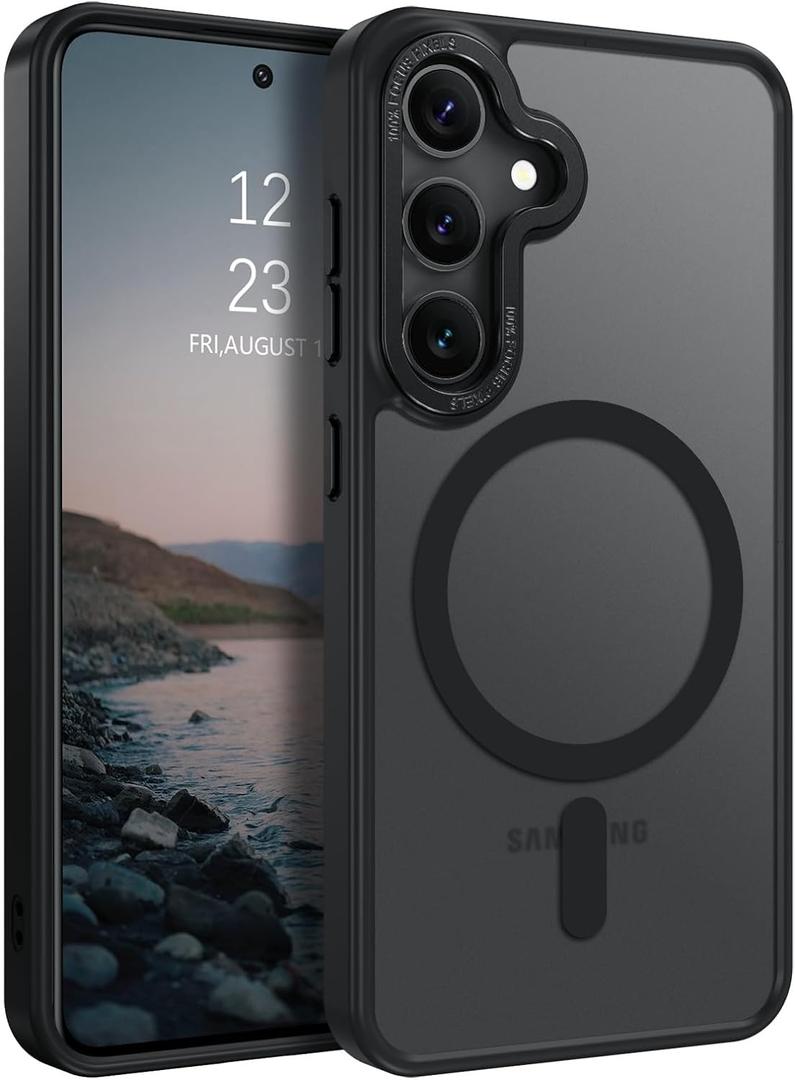 BENTOBEN Magnetic for Samsung Galaxy S24 Plus Case [Compatible with Magsafe] Translucent Matte Slim Thin Shockproof Anti-Yellow Women Men Protective Phone Cases Cover for Samsung S24 Plus 6.7", Black