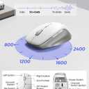 seenda Wireless Keyboard and Mouse Combo for Windows PC, Laptop, Mac, iPad, Bluetooth & 2.4G 3-Device Multi-Connection, Ultra Slim Full Size Quiet Keyboard, Adjustable DPI Mouse, Silver
