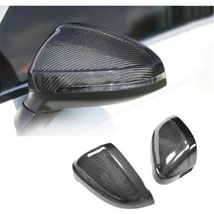 Real Carbon Fiber Mirror Covers For Audi A4 B9 S4 A5 S5 RS5 2017-2024 2PCS L+R Side Replacement Mirror Caps (With Side Lane Assist)