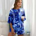 PrinStory Womens Pajama Sets Short Sleeve Pajamas Set for Women 2 Piece Soft Pjs with Pockets (M)