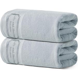 REDKISS Extra Large Bath Towels Set of 2, 35x70 inches Hotel Towels Large Size, 100% Cotton Highly Absorbent Bath Sheets, Super Soft Oversized Bath Towels for Bathroom, Spa