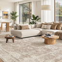 Madane 8x10 Area Rugs for Living Room, Machine Washable Vintage Rug with Non-Slip Backing, Soft Floral Print Large Throw Rugs, Thin Carpet for Bedroom Dining Room Farmhouse (8 x 10, Brown/Sand)