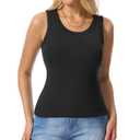 Leafsay Women's Built in Bra Tank Tops(Black,S) (Black, S)