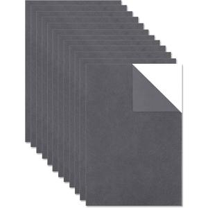 Self Adhesive Felt Sheets 12 Pcs Grey Felt Fabric Sheets for Crafts Sticky Felt Sheet with Self Adhesive Backing Soft Felts Paper for Jewelry Box Drawer Liner Art DIY Home Making Supplies 8 x 12 Inch