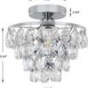 Luupyia Mini Crystal Chandelier Ceiling Light Small, Modern Crystal Ceiling Light for Hallway Fixtures Semi Flush Mount Silver Chandelier for Bedroom Hall Living Room Hallway