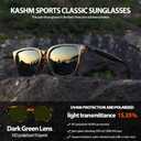 Retro Polarized Sunglasses for Men Women UV Protection Classic Sports Driving Golf Hiking Square Sun Glasses (3pack-black+tortoise Gray+tortoise Green)