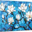 DAIFURONGE Tempered Glass Backsplash for Kitchen, Mosaic Lotus Flowers | 30"x24" Behind Stove Back Splash Panel Protector, Easy to Clean, Kitchen Wall Decor,One Piece Oven and Range Backsplash