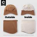 Winter Beanie Hat Scarf Set with Ear Flaps for Men Women Knit Fleece Lined Skull Cap Windproof Neck Warmer Gaiter (Black)