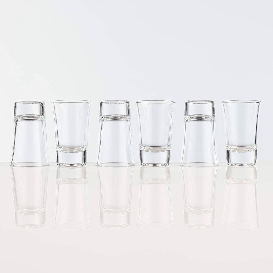 Flared Glasses, Thick Base Shot Glass Set, 1.5 Oz. (Set of 12)