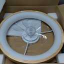 24" Low Profile Flush Mount Wood Fandelier Ceiling Fan with Light