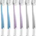 Soft Toothbrushes for Adults, Manual Soft Bristle Flossing Toothbrush with Covers, Periodontist Design Tapered Bristles for Sensitive Teeth and Gums, 6 Count
