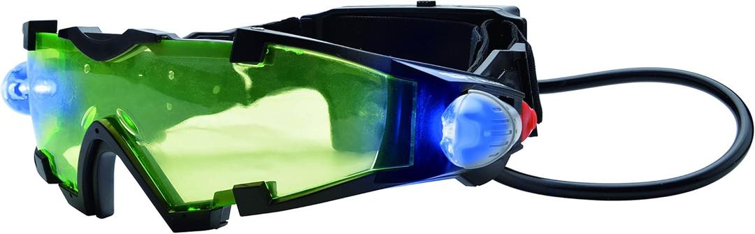 Lexibook - Spy Mission, Spy Night Vision Goggles, Retractable LED Lights, Green Tinted Glass, Adjustable Elastic Bands, Black, RPSPY04
