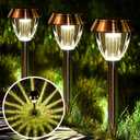 6 Pack Solar Pathway Lights Outdoor, New Upgraded Adjustable Warm & Cool White Solar Lights Outdoor Waterproof, Solar-Powered Garden Light for Path, Walkway, Yard, Driveway, Lawn, Backyard Decor