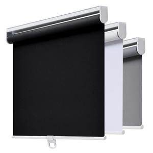 AOSKY Cordless Roller Shades Blackout Blinds for Windows Room Darkening Rolled Up Shades with Spring System, UV Protection Window Shades Door Blinds for Home and Office (28.5" W x 72" H, Black)