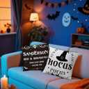 Halloween Fall Pillow Covers 18x18 Pumpkin Striped Decorative Throw Pillowcase Autumn Thanksgiving Cushion Case for Home Couch Sofa Farmhouse Decorative