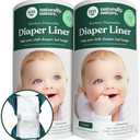 Naturally Nature Disposable Cloth Diaper Liners, Unscented, Fragrance-Free, Chlorine Free Diaper Inserts - 200 Count - (2 Rolls, 100 Sheets per Roll)