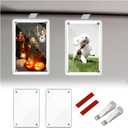 Car Picture Holder Kit,Acrylic Car Visor Photo Clip with Magnetic Design for Decoration & Photo Display,3" Personalized Universal Cars Photos Holder as Halloween Cars Decor (2PCS)