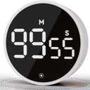 Digital Kitchen Timers, Magnetic Visual Timer Large LED Display Magnetic Countdown Countup Timer Volume Adjustable for Classroom Cooking Baking Teaching, Easy for Kids(Oyster White)