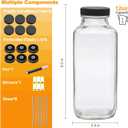 Maredash 12oz Glass Bottles with lids,juice bottles gifts for women,glass bottles with lids,glass water bottles. Kit includes Stainless Steels Straws,Two Types of Lid,Cleaning Brush 6pcs
