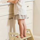Toddler Kids Step Stool: Wooden 2 Step Stool for Bathroom Sink, Foldable