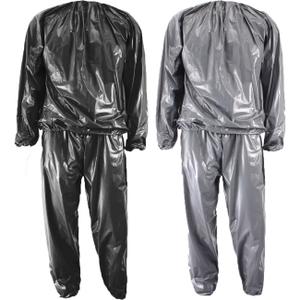 Heavy Duty Sauna Suit for Weight Loss Men Women Anti-Rip Sweat Suit Gym Fitness Exercise Workout (4X-Large, Silver)