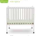 Delta Children Folding Portable Mini Baby Crib with 1.5-inch Mattress - Greenguard Gold Certified, White, 39"L x 25"W x 38"H