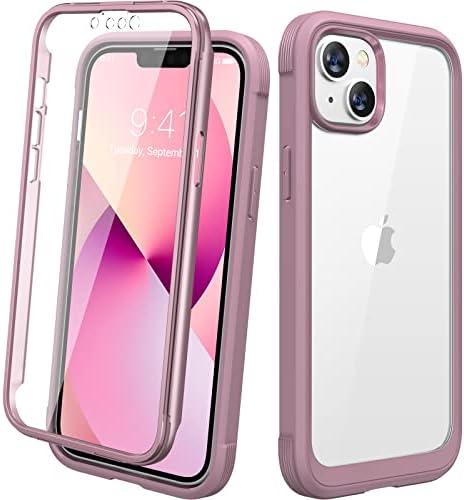 Diaclara Designed for iPhone 13 Case, Full Body Rugged Case with Built-in Touch Sensitive Anti-Scratch Screen Protector, Soft TPU Bumper Case for iPhone 13 6.1" (Blackcurrant)