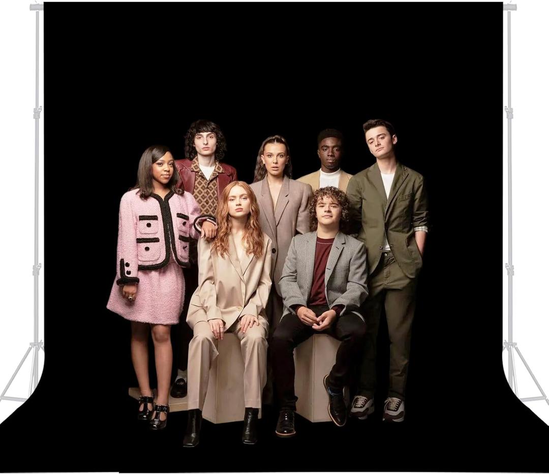 10x12Ft Black Large Photography Backdrop, Black Screen Photo Background for Photoshoot, Zoom Meeting, Game Live Steaming Live, Party, Vedio