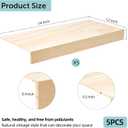 5 Pcs Wire Rack Covers Wood Shelf Covers for Removable Closet Decoration, Shelves Cover for Wire Shelving Ready to Use for Pantry, Kitchen, Bathroom, Garage & Closet Shelves-24x12 Inch