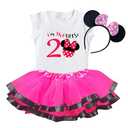 Luke and Lulu Birthday Girl Shirt – 2nd Birthday Outfit Girl – Toddler & Kids 2 Year Old Outfit – Cute Ears & Bow Design, Size 3T