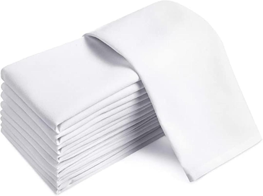 Elegant Restaurant Quality 100% Cotton Dinner Table Cloth Napkins with Clean- Lined Hemmed Edges, Bulk Set, Square 20" x 20'' for Weddings, Hotels, Restaurants, and Classy Home Dinners (60)