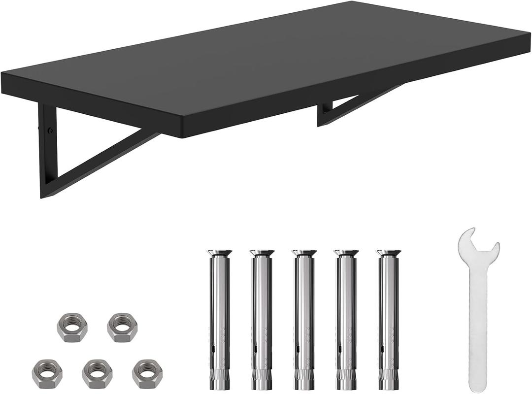 Stainless Steel Shelf 12 x 24 Inches,250 lb Wall Mounted Commercial Floating Shelving, Metal Shelves for Restaurant, Kitchen, Home and Hotel, Bar, Garage