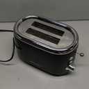 Mueller Retro Toaster 2 Slice with 7 Browning Levels and 3 Functions: Reheat, Defrost & Cancel, Stainless Steel Features, Removable Crumb Tray, Under Base Cord Storage, Black
